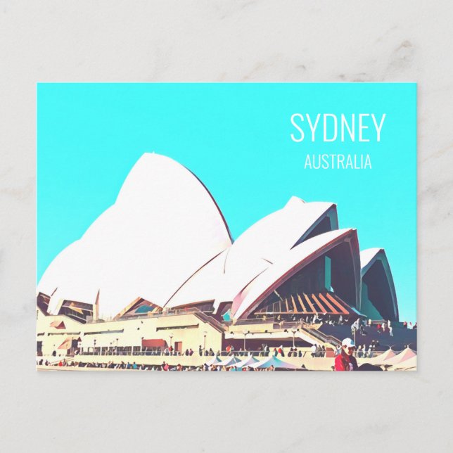 Postal Ópera de Sídney Impresión sobre viajes en Australi (Anverso)