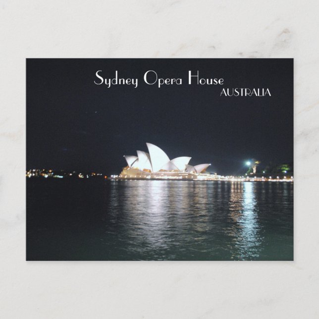 Postal Ópera de Sídney por la noche (Anverso)