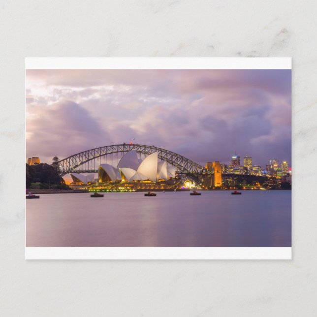 Postal Ópera de Sídney por la noche (Anverso)