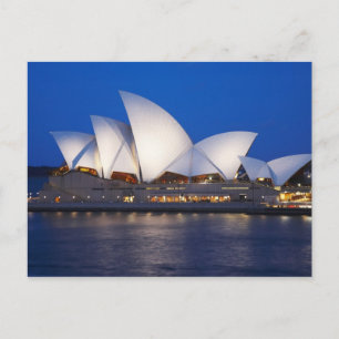 Postal Ópera de Sídney por la noche, Sidney, Nuevo Sur