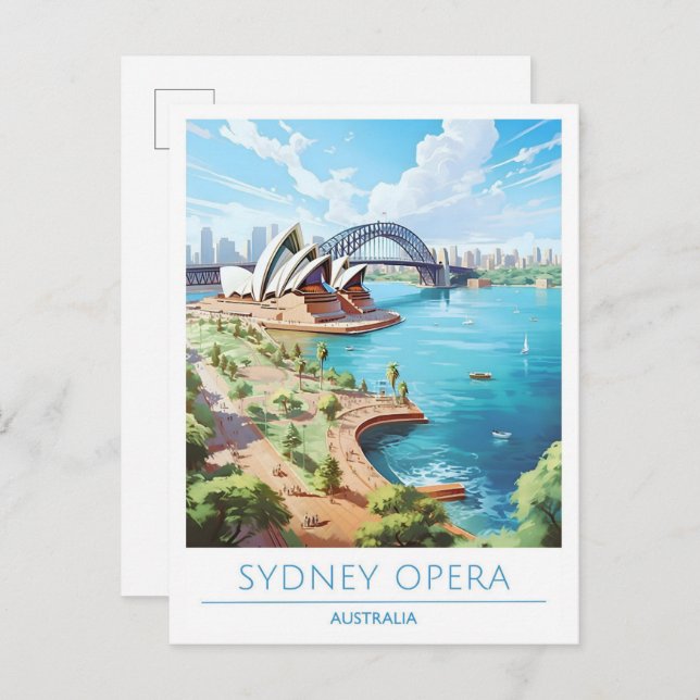 Postal Ópera de Sídney Viaje artístico de Australia (Anverso / Reverso)