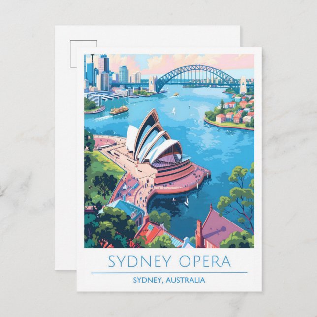 Postal Ópera de Sídney Viaje artístico de Australia (Anverso / Reverso)