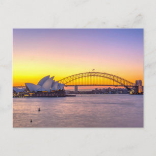Postal Ópera de Sydney al atardecer