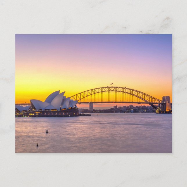 Postal Ópera de Sydney al atardecer (Anverso)