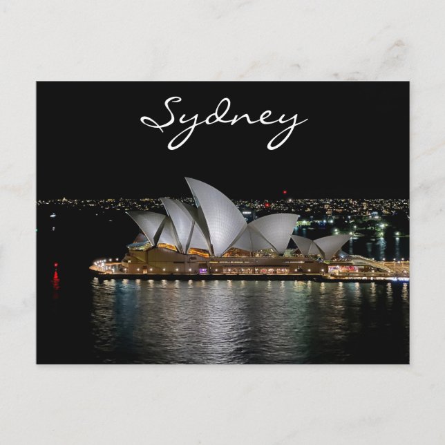 Postal Ópera de Sydney, por Night, Australia, Foto (Anverso)
