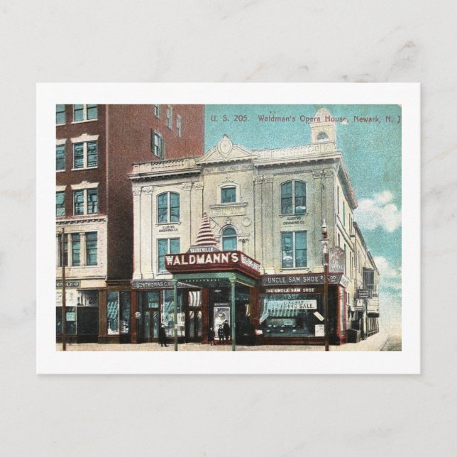 Postal Ópera de Waldmann, Newark NJ Vintage (Anverso)