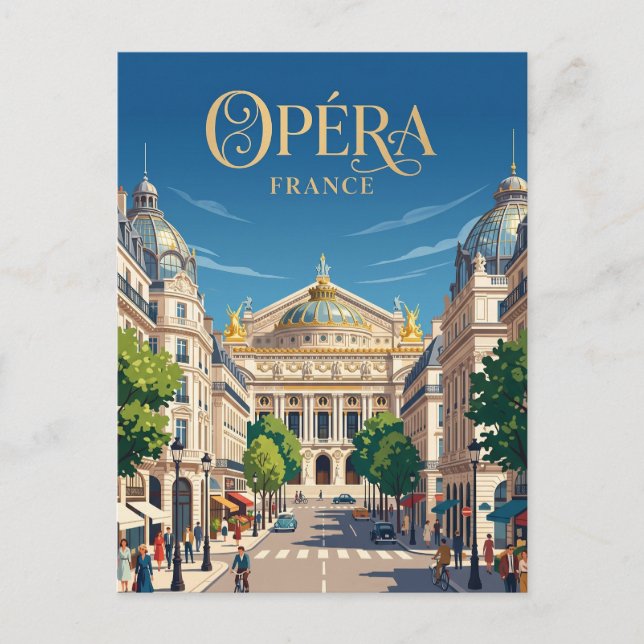 Postal Ópera Francia (Anverso)