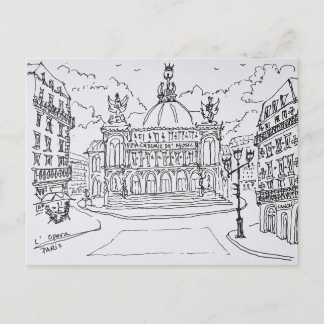 Postal Ópera Garnier | París, Francia (Anverso)