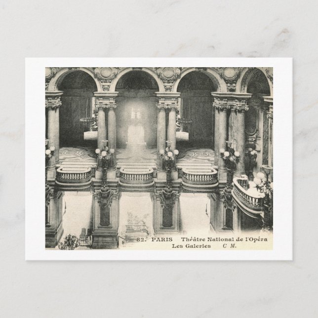 Postal Opera House, París, Francia Vintage (Anverso)