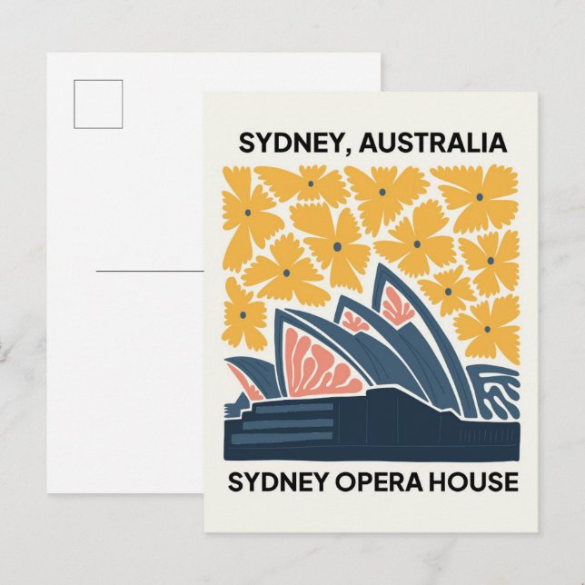 Postal Opera House Sydney Australia viajes floridos (Anverso / Reverso)