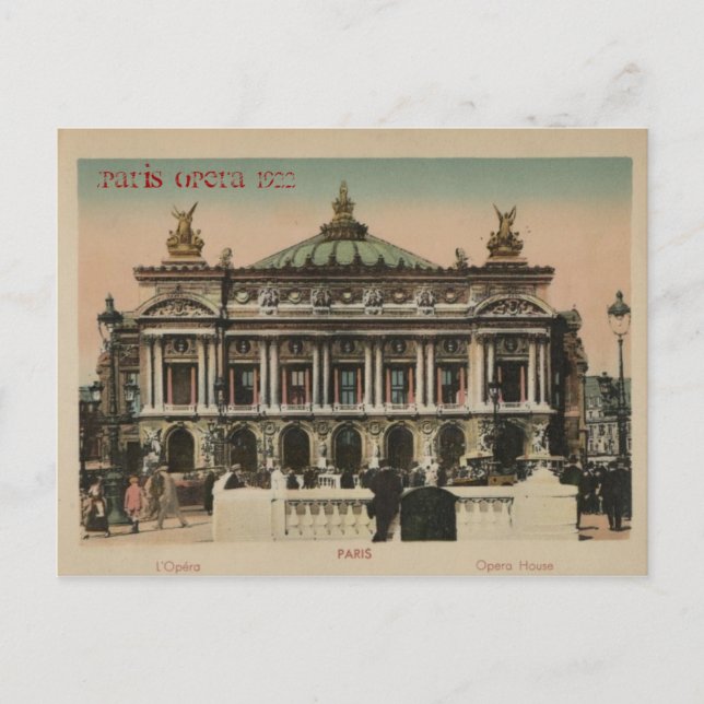 Postal Ópera Paris Souvenier (Anverso)