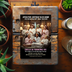 Postal Operación Fiesta de Spa de Cumpleaños Feliz 