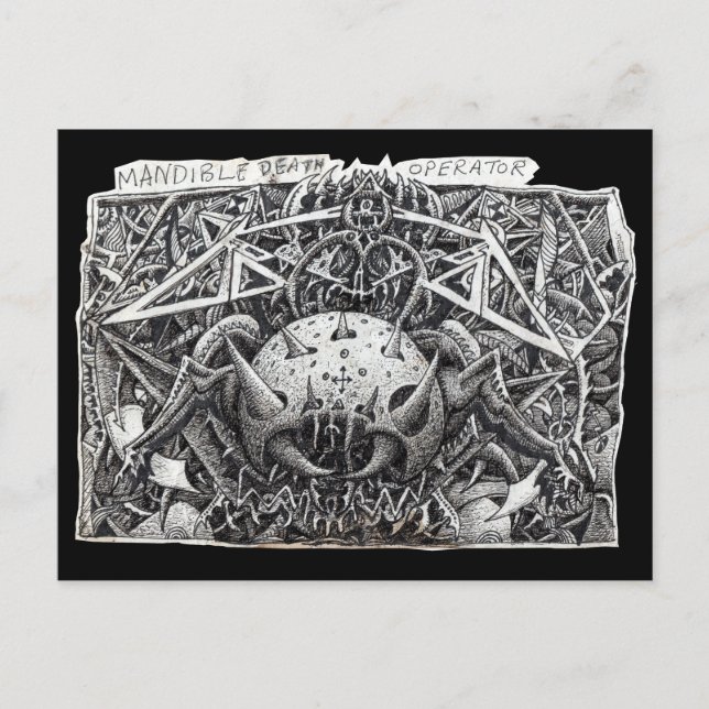 Postal Operador de Muerte Mansible, de Brian Benson Postc (Anverso)