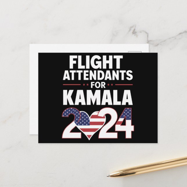 Postal Operadores De Vuelo De Kamala Harris 2024 (Anverso/Reverso In Situ)