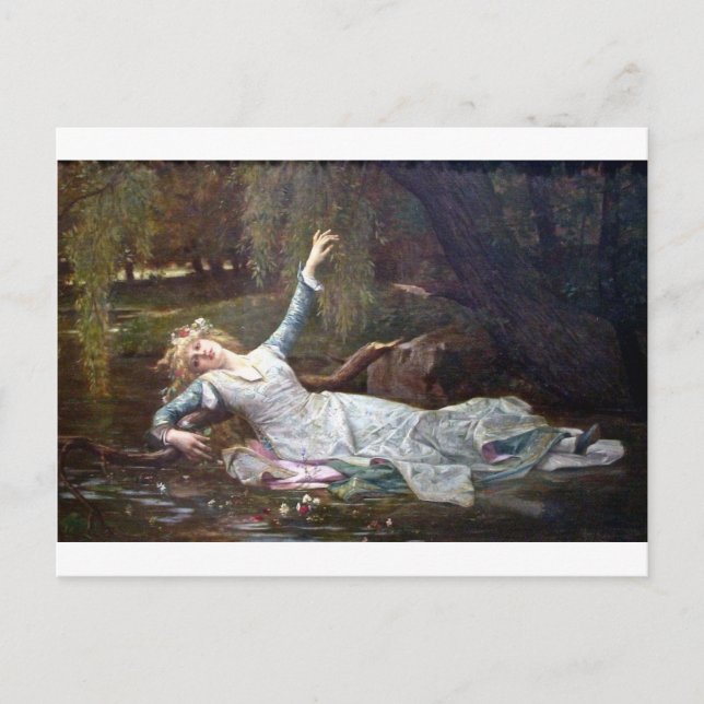 Postal Ophelia, ahogándose (Anverso)