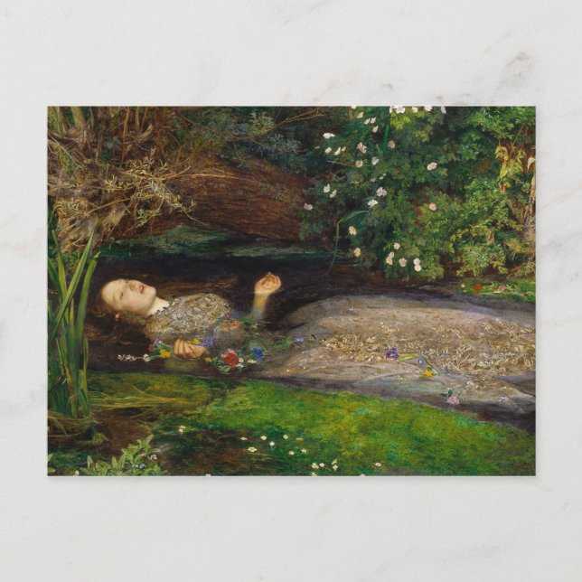 Postal Ophelia, c. 1852 de Sir John Everett Millais (Anverso)