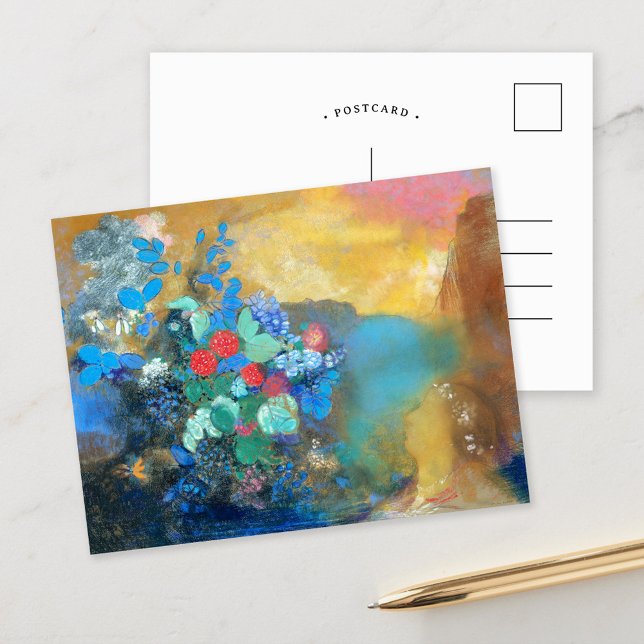 Postal Ophelia entre las flores | Odilon Redon (Subido por el creador)
