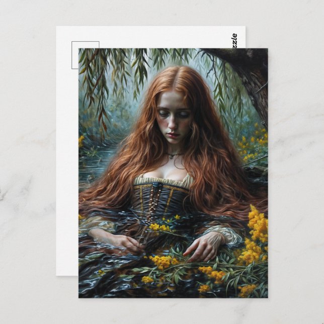 Postal Ophelia Half-Submerged Original Art  (Anverso / Reverso)