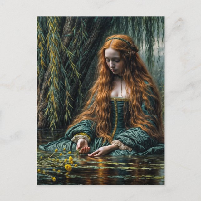 Postal Ophelia Near Willow Tree Original Art  (Anverso)