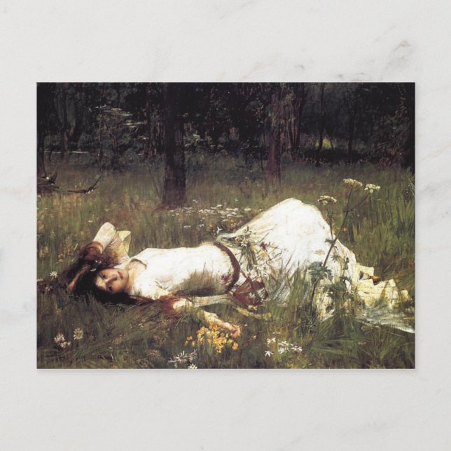 Postal Ophelia yacía en la pradera (Anverso)