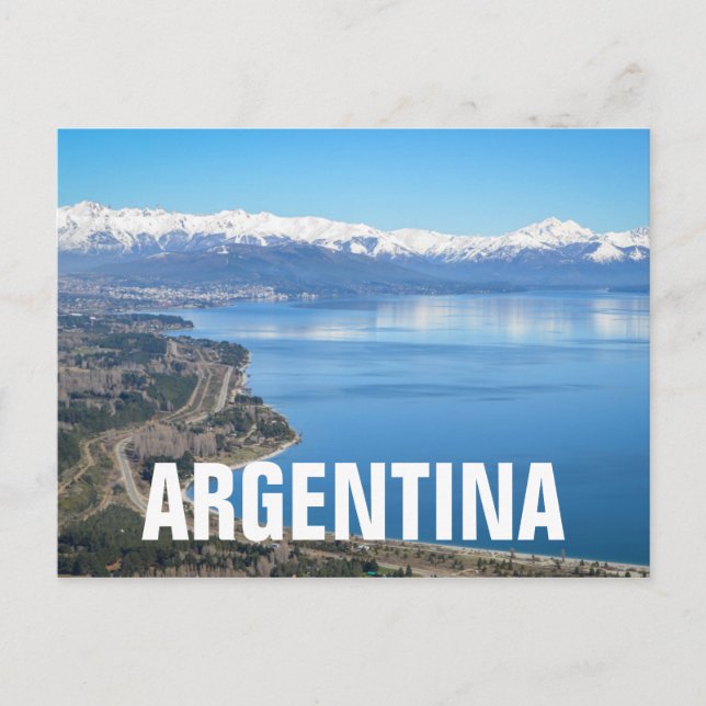 Postal Opinión aérea de Bariloche en invierno (Anverso)