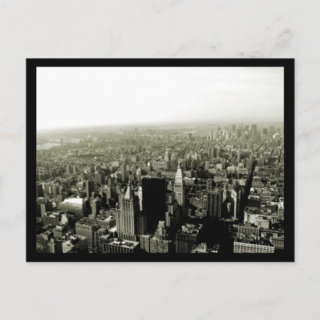 Postal Opinión B&W del estado del imperio de NYC (Anverso)