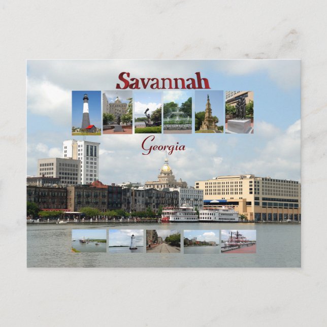 Postal Opiniones de Savannah Georgia (Anverso)