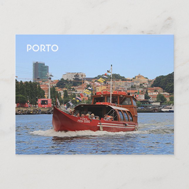 Postal Oporto: Douro boat, Portugal (Anverso)