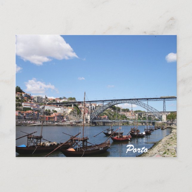 Postal Oporto por el río Douro (Anverso)
