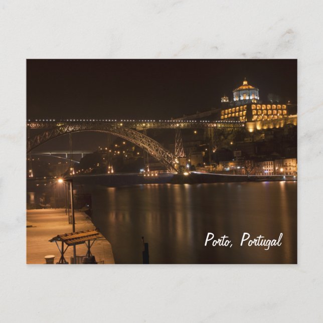 Postal Oporto por la noche Postcard (Anverso)