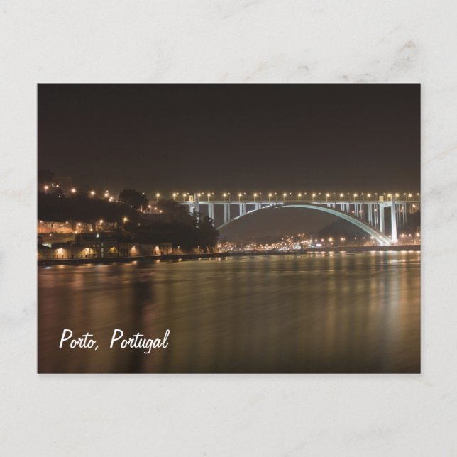 Postal Oporto por la noche Postcard (Anverso)