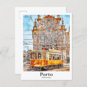 Postal Oporto Portugal Arte Viajar Mano de Agua