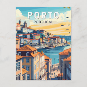 Postal Oporto Portugal Viaje al arte Vintage