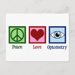 Postal Optometrist Peace Love Optometry Blue Eye Médica
