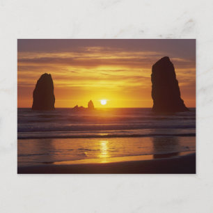 Postal OR, Costa de Oregón, Cannon Beach, pilas de mar a