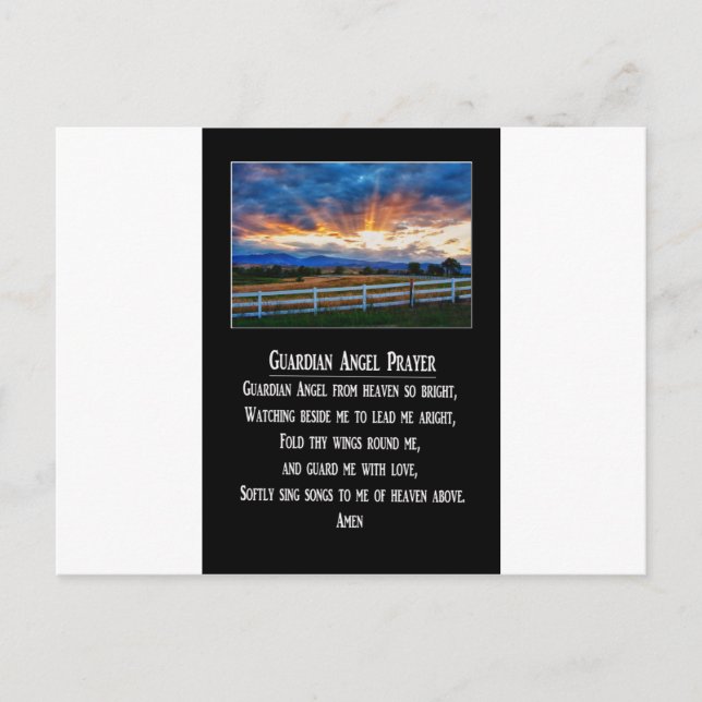 Postal Oración Ángel de Guardian (Anverso)