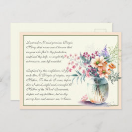 Postal Oración católica al recuerdo de Melocotón a la Vir