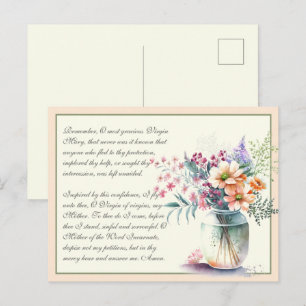 Postal Oración católica al recuerdo de Melocotón a la Vir