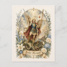 Postal Oración católica de aliento de San Miguel