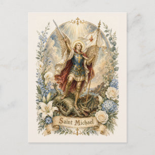 Postal Oración católica de aliento de San Miguel