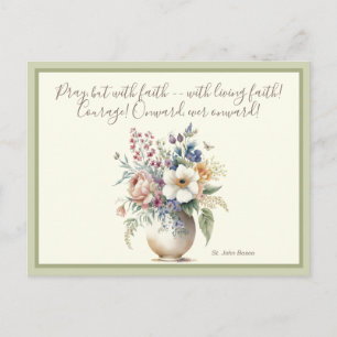 Postal Oración cristiana floral Escritura Verse