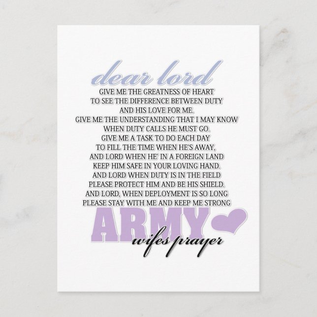 Postal Oración de la esposa del ejército (Anverso)