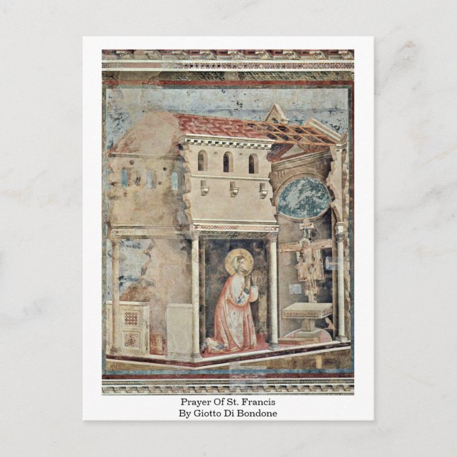 Postal Oración De San Francisco Por Giotto Di Bondone (Anverso)