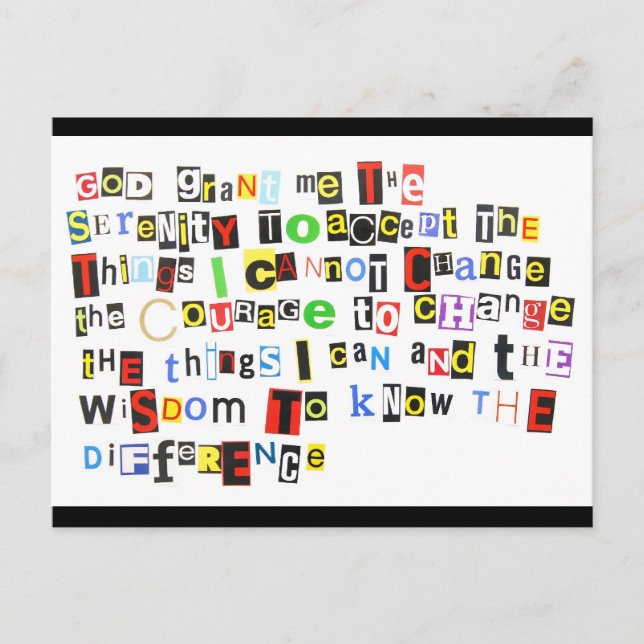 Postal Oración de serenidad (Anverso)