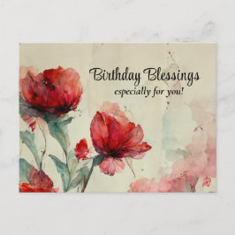 Postal Oración de verso de la Biblia de bendición de cump