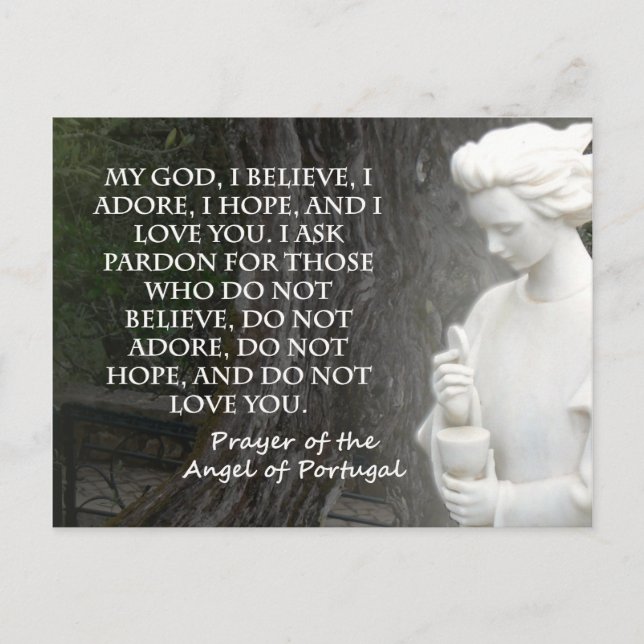 Postal Oración del Ángel de Portugal. (Anverso)