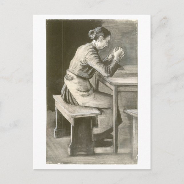 Postal Oración femenina, Vincent van Gogh (Anverso)