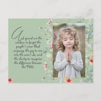 Postal Oración personalizada de sabiduría con foto, nombr