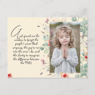 Postal Oración personalizada de sabiduría con foto, nombr