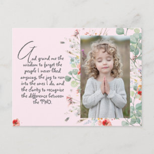 Postal Oración personalizada de sabiduría con foto, nombr
